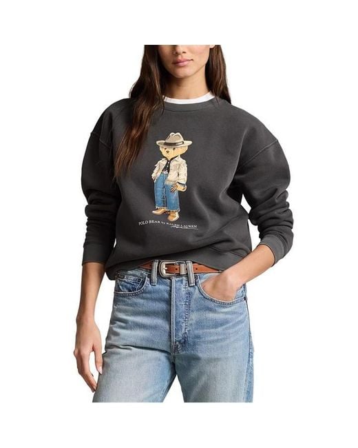 Polo Ralph Lauren Black Cowboy Polo Bear Sweatshirt