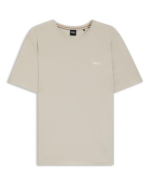 Boss White Bodywear Mix & Match Short Sleeve T-Shirt With Logo Detail for men