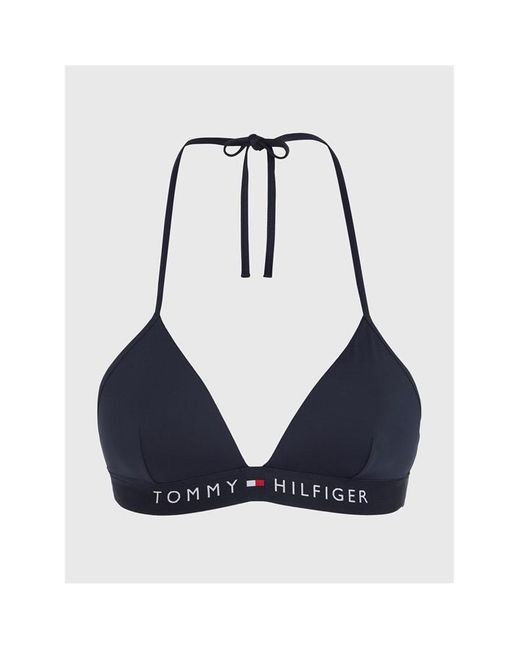 Tommy Hilfiger Blue Fixed Triangle Bikini Top