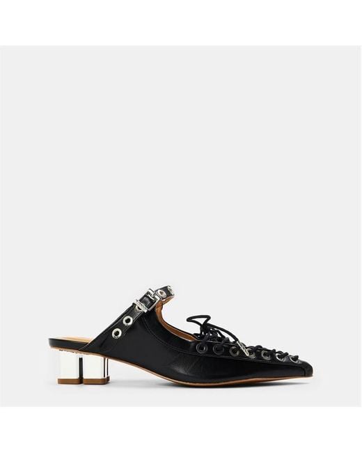 Ganni Black Lace Heel Heeled Mules