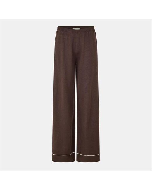 The Couture Club Brown Knitted Panel Trousers