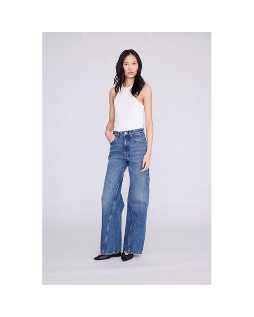 Anine Bing Blue Brie Jean Straight Leg Jeans