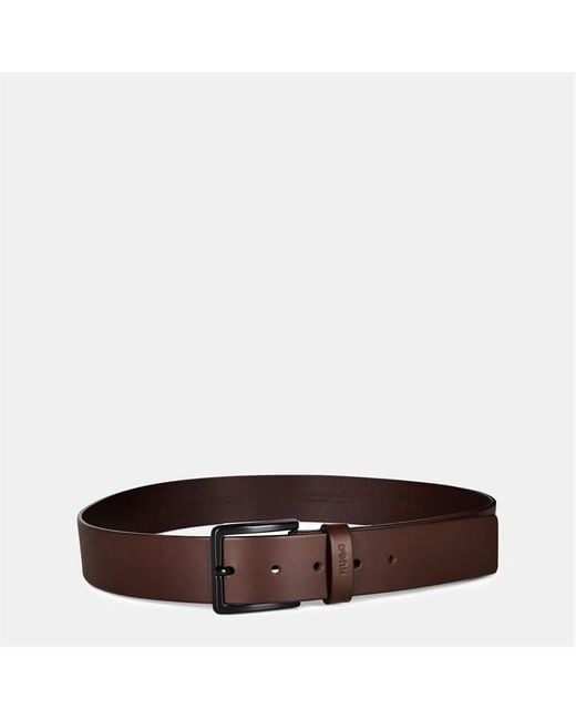 HUGO Brown Gionio Leather Belt for men