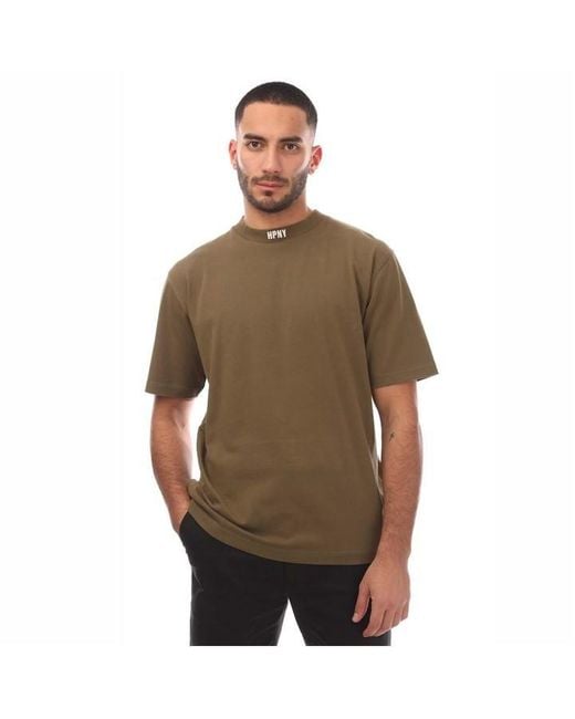 Heron Preston Brown Hpny Embroidered T-Shirt for men