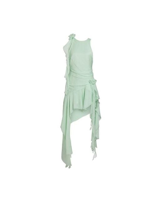 Bardot Green Ivana Georgette High Neck Low Mini Dress