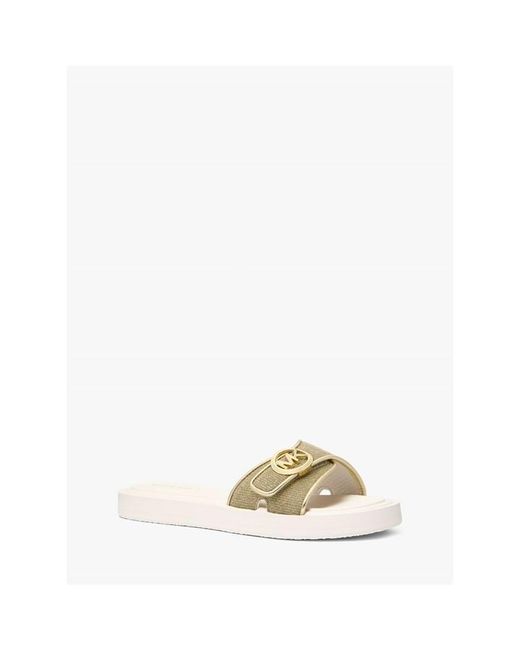 MICHAEL Michael Kors Metallic Slide Pool Sliders