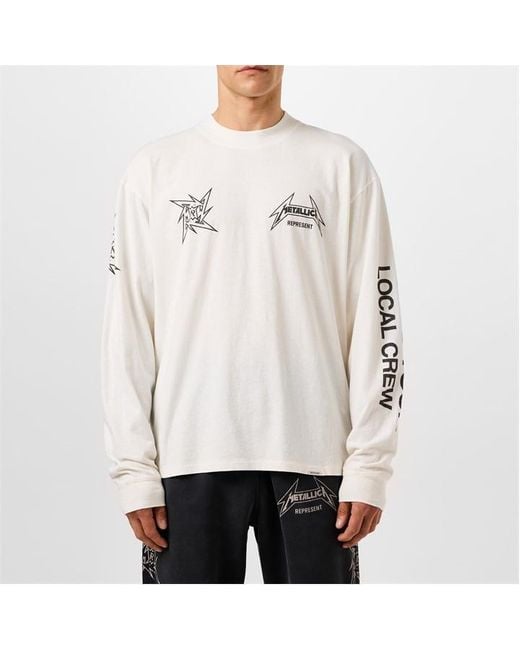Represent White X Metallica 40 Year Long Sleeve T-shirt for men
