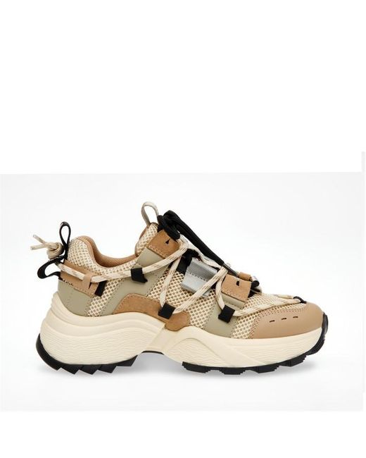 Steve Madden Natural Tazmania Platform Lace-Up Chunky Trainers