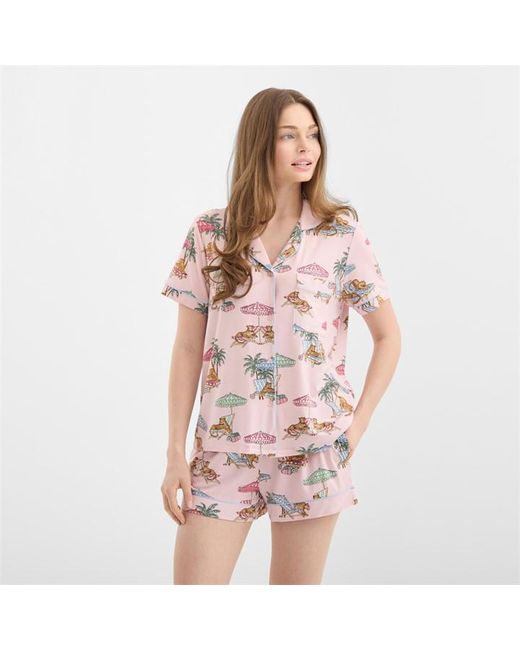 Chelsea Peers Pink Short Sleeve Pyjama Set