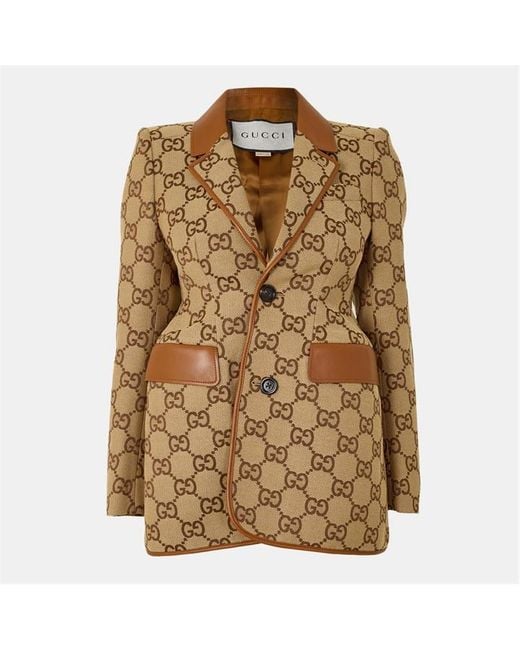 Gucci Natural Maxi Structured Blazer