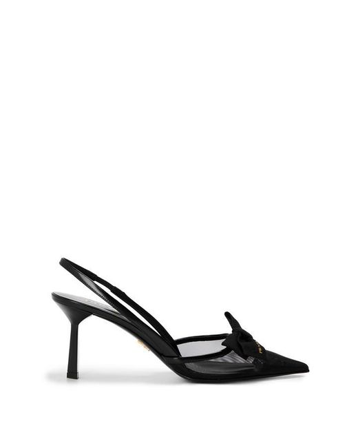 Prada Black Bow Slingbacks