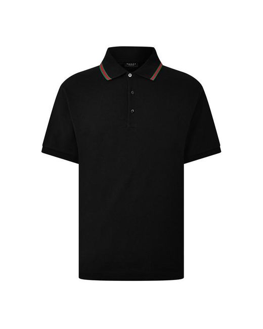 Gucci Black Web Trim Polo for men