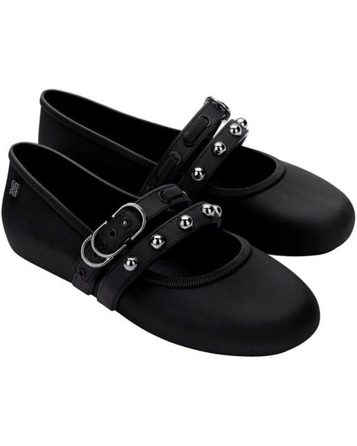 Melissa Black Soft Ballet Studs Ballet Pump
