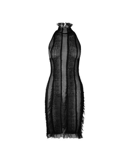 Roberta Einer Black Angel Midi Dress