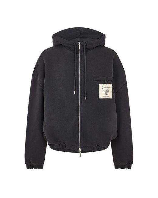 Jacquemus Black Jacquard Rosemary Zip Hoodie for men