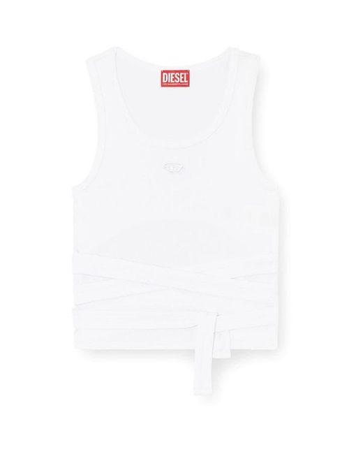 DIESEL White Strappy Crop Top