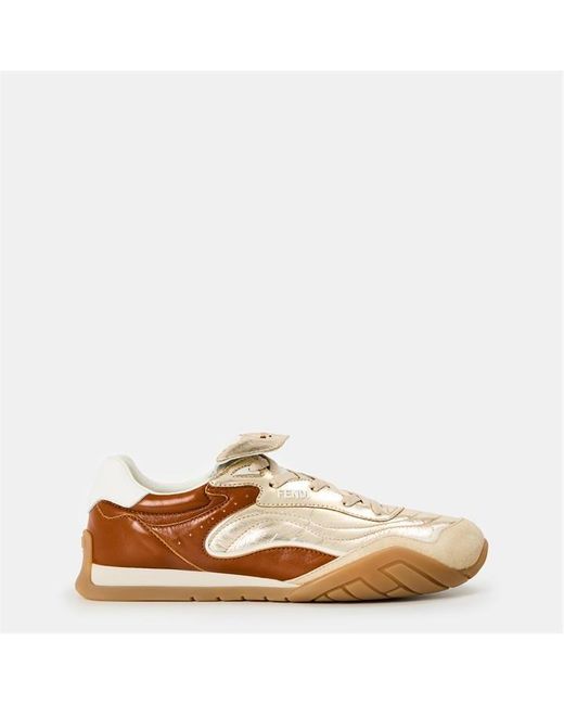 Fendi Brown Wave Pulse Trainers