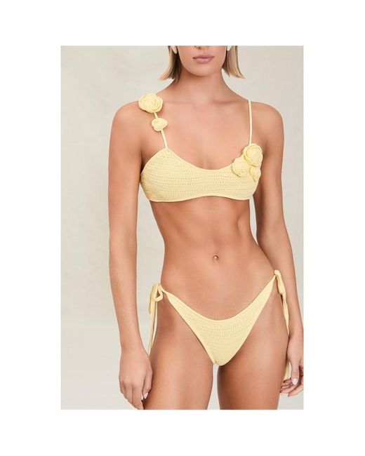 Devon Windsor Orange Adrienne Crochet Bikini Top