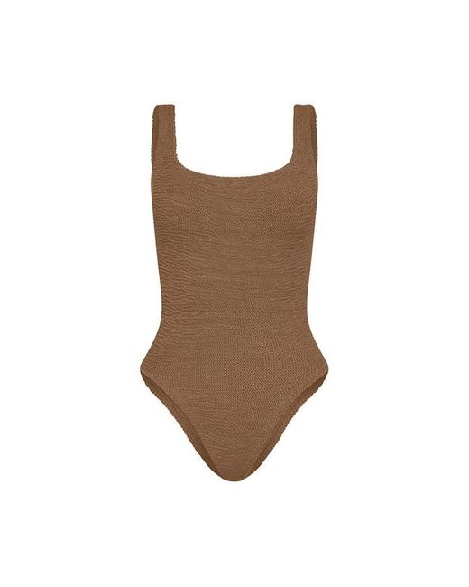 Hunza G Brown Square Neck Swimsuit