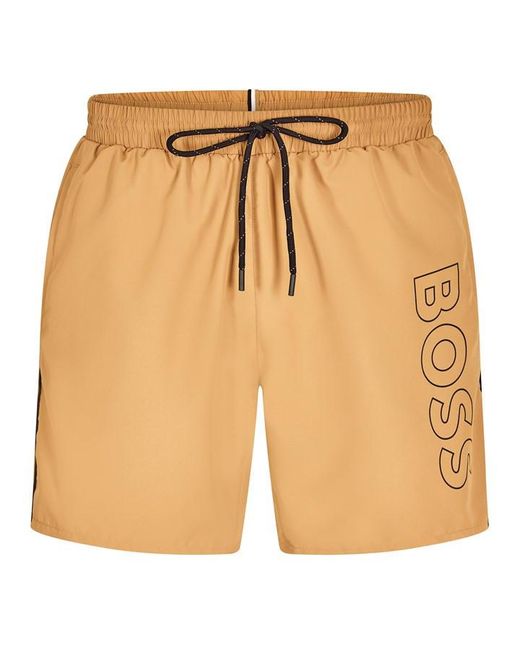 Boss Natural Swim Shorts With Logo Detail (Stormfish) for men