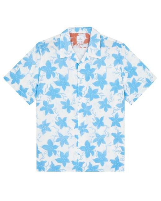 Paul Smith Natural Floral Short Sleeve Tailored Fit Shirt for men