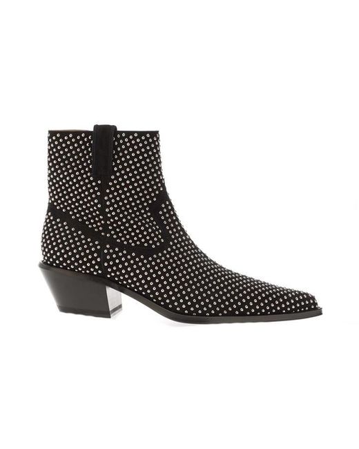 Off-White c/o Virgil Abloh Black Stud Texas Ankle Boots Size 7 for men
