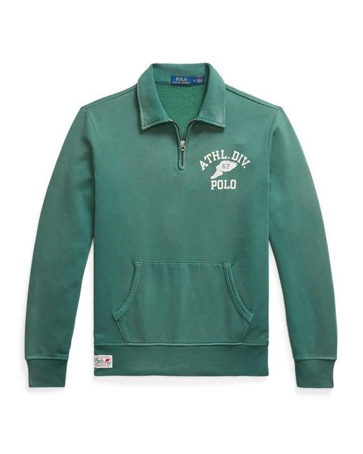 Polo Ralph Lauren Green Quarter Zip Fleece Pullover for men