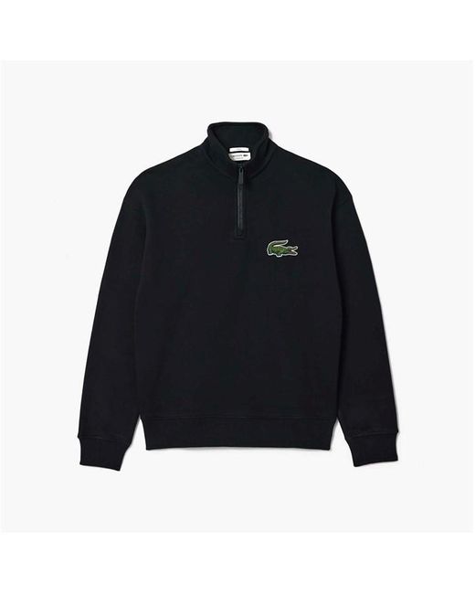 Lacoste Black Rg Quarter Zip Fleece Top for men