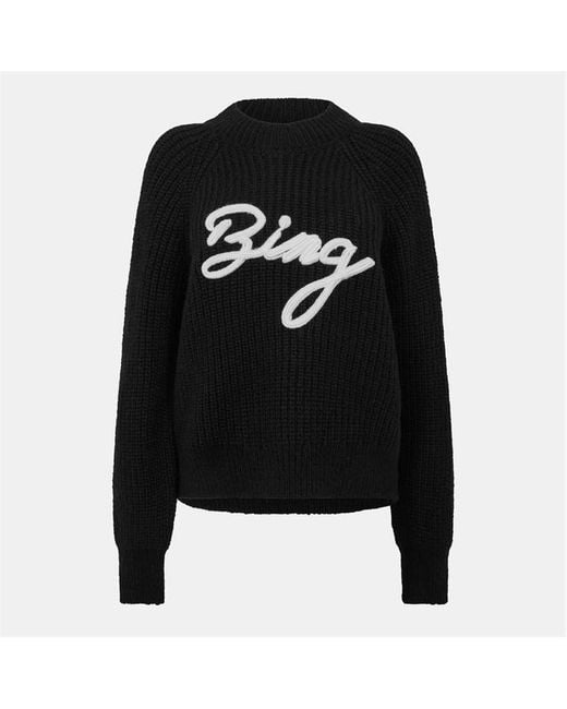 Anine Bing Black Kendrick Soft Knit Crew Neck Jumper