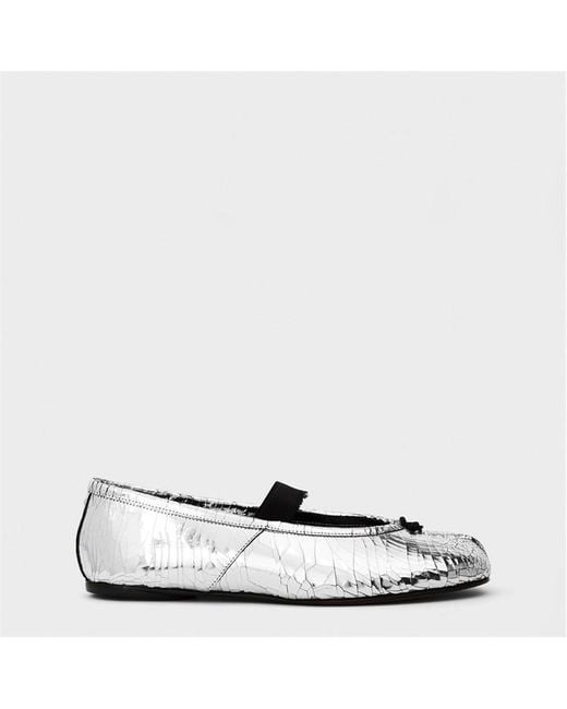 Maison Margiela White Padded Ballet Pumps