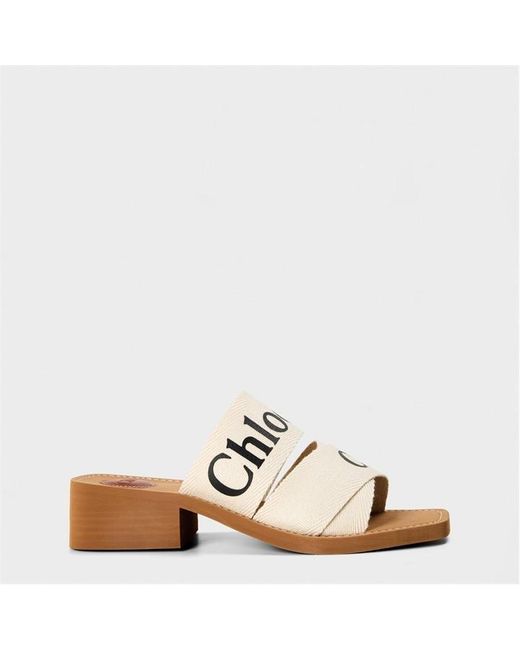 Chloé Natural Woody Heeled Sandals