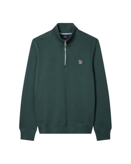 Paul Smith Green Half Zip Sweatshirt for men