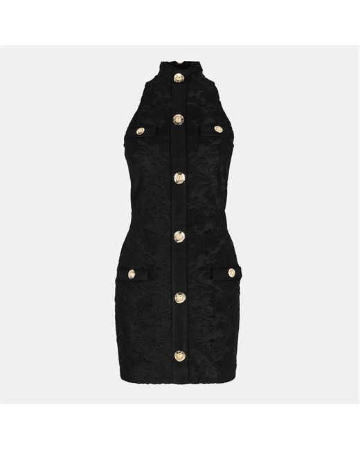 Balmain Black Structured Mini Dress
