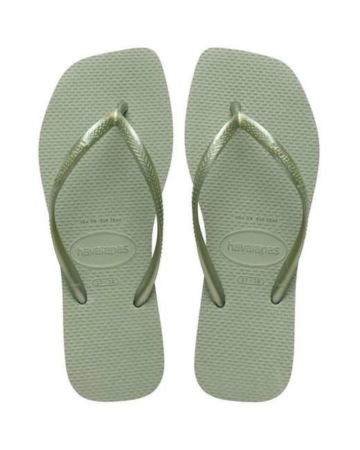 Havaianas Green Slim Square Flip Flops