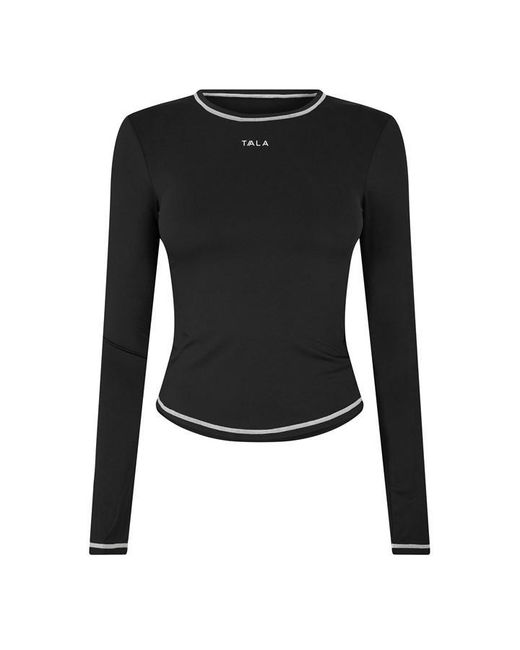 Tala Blue Ultralite Ls Active Tee Contrast Stitch