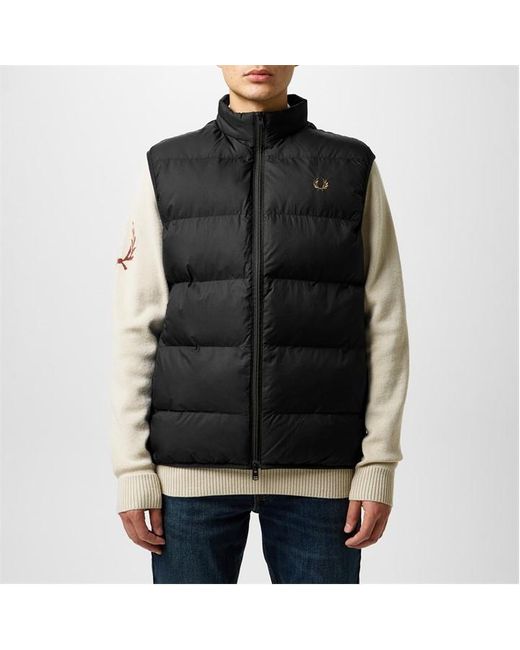 Fred Perry Black Fred Insulated Gilet Sn51 for men