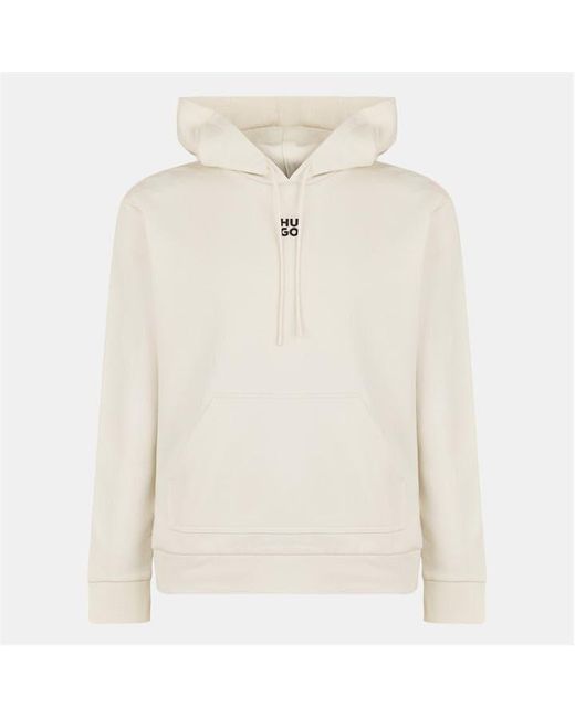 HUGO White Over The Head Hoodie