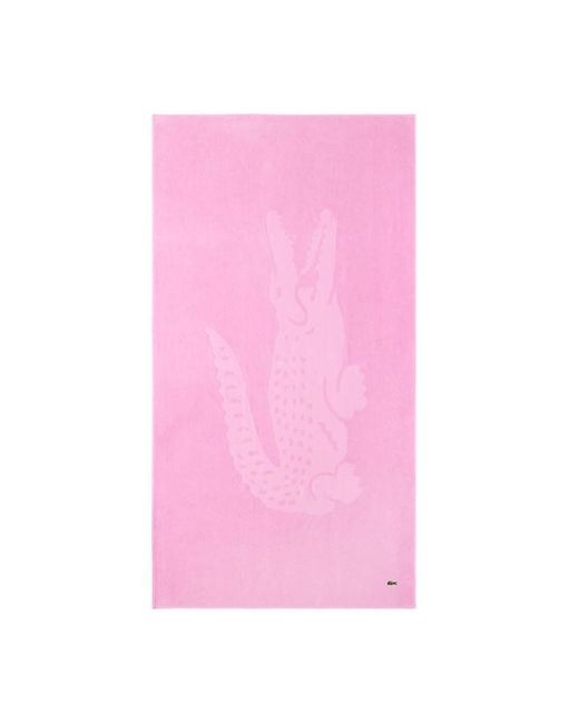 Lacoste Pink L Sport Beach Towel