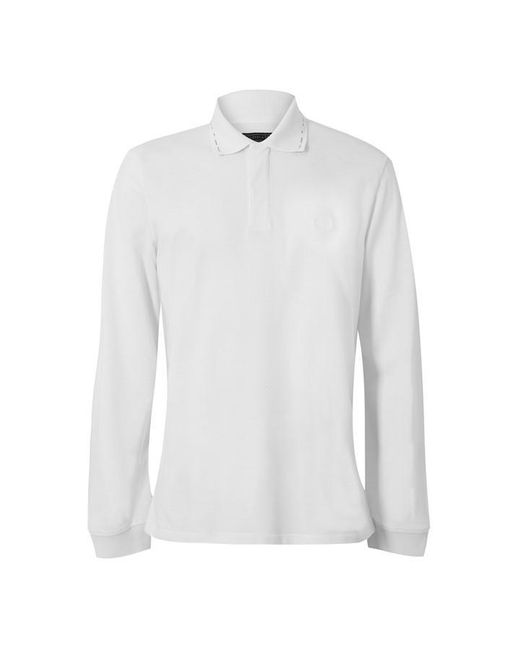 Gieves & Hawkes White Long Sleeve Polo Shirt for men