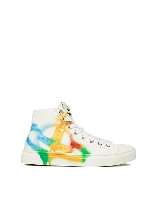 Vivienne Westwood White Plimsoll High Top Trainers
