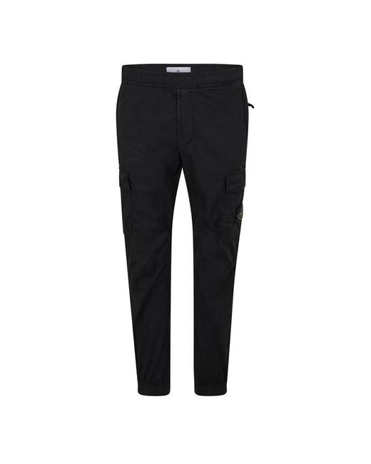 Stone Island Black Tela Cargo Trousers for men