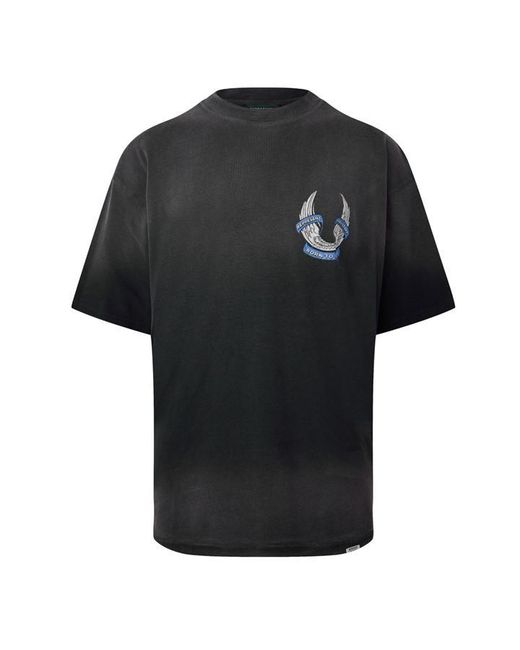REPRESENT X BELSTAFF Black Oversized Fit T-Shirt for men