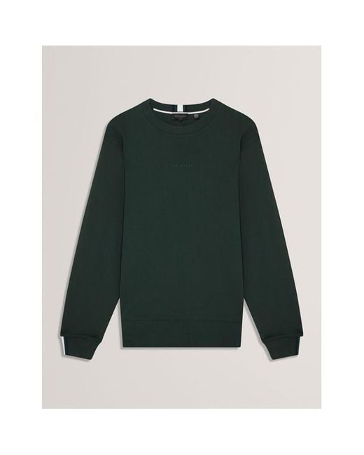 Ted Baker Green Long-Sleeve Crew Tracksuit Top for men