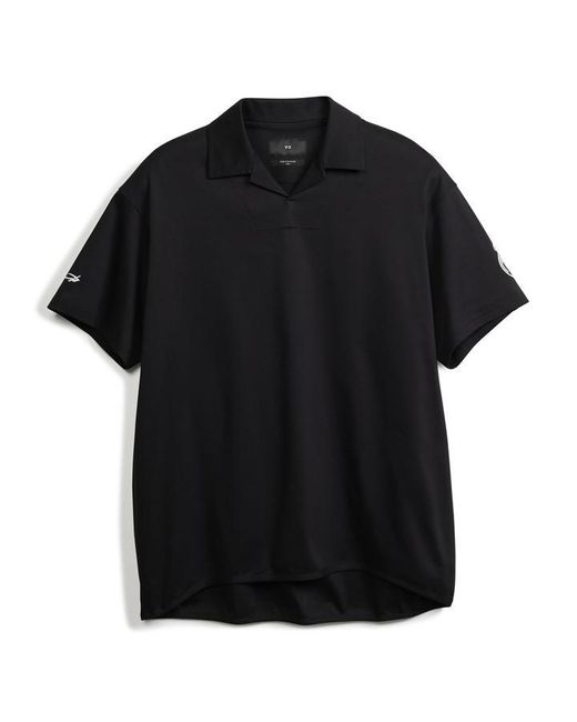Y-3 Black X Real Madrid Travel Short Sleeve Polo Shirt 2023 2024 for men