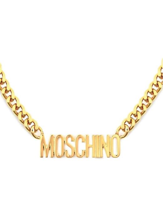 Moschino Metallic Lettering Necklace