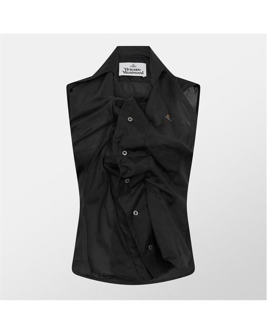Vivienne Westwood Black Viv Sleeveless Tailored Shirt