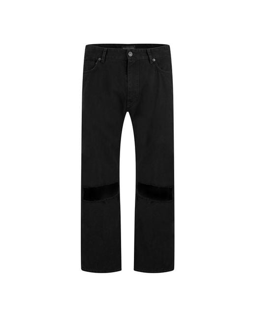 Balenciaga Black Loose Fit Buckle Pants for men