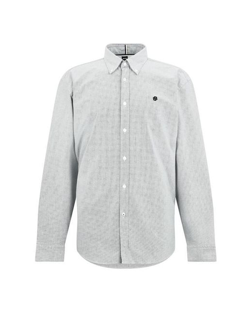 Boss Blue Long Sleeve Oxford Shirt for men
