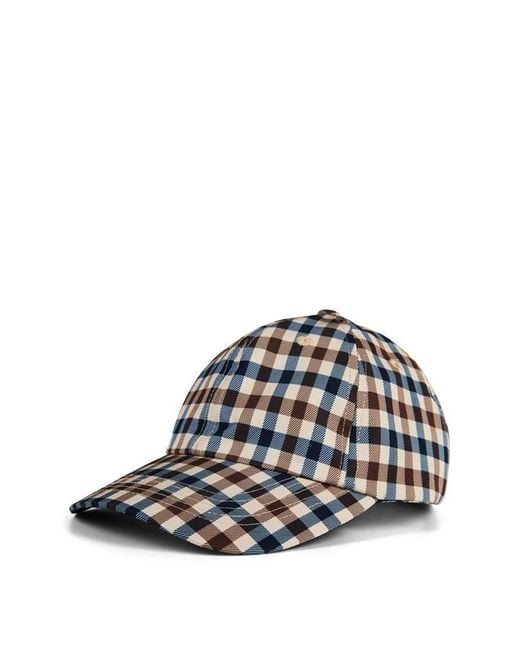 Aquascutum Blue Hydro Active Club Check Cap for men