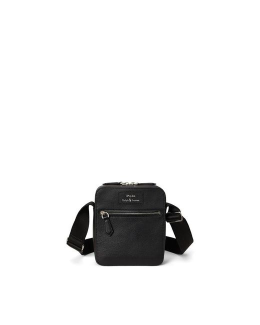 Polo Ralph Lauren Black Pebble Leather Cross Body Bag for men